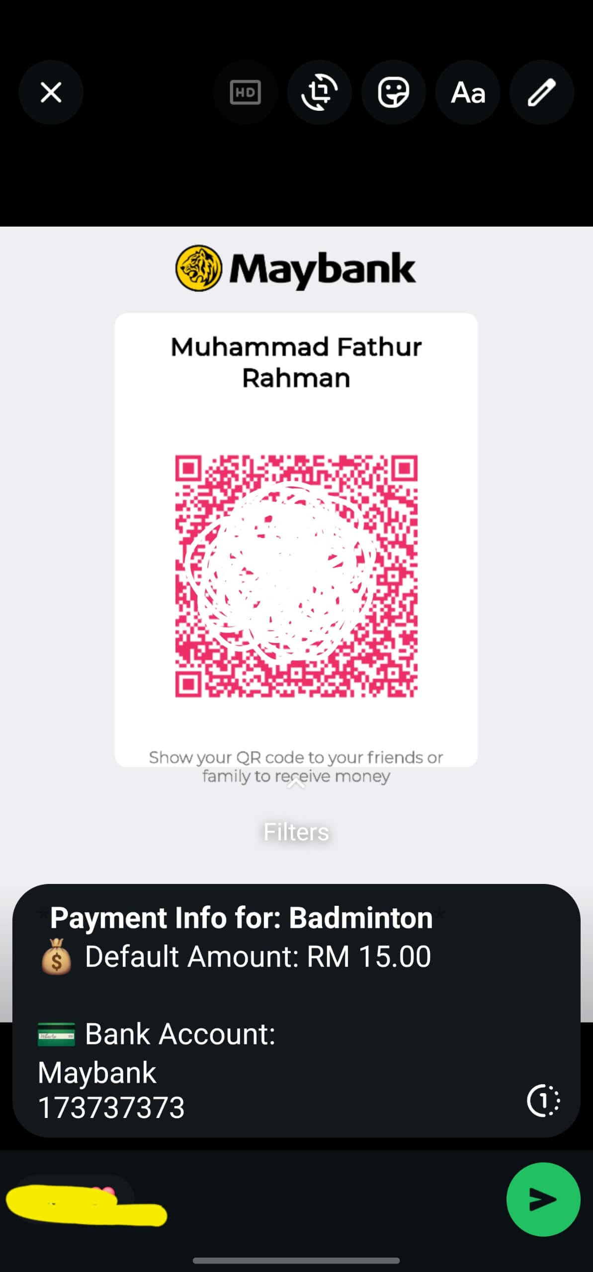 Dah Bayar WhatsApp Share