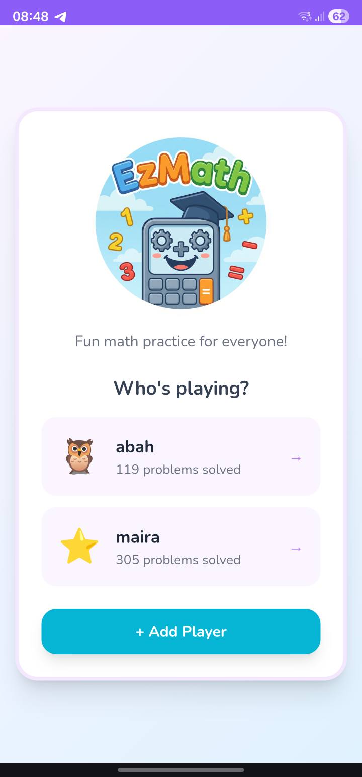 EzMath Player Selection