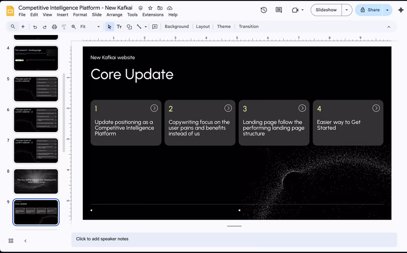 The new core positioning and direction
