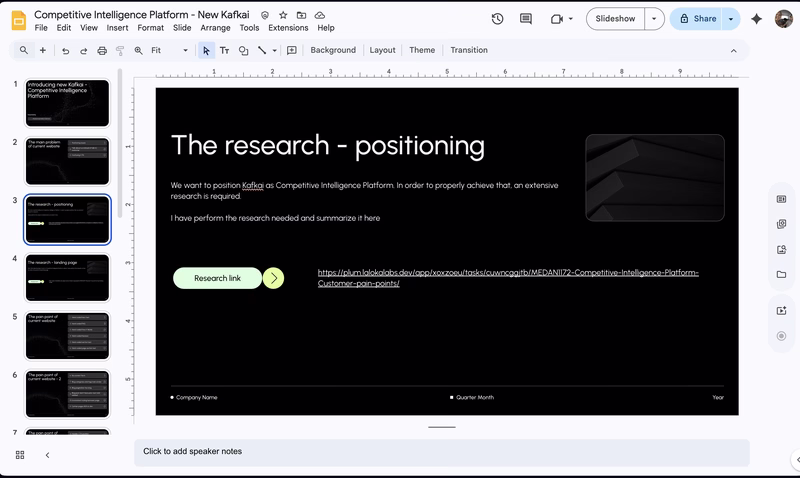 The positioning problem slide