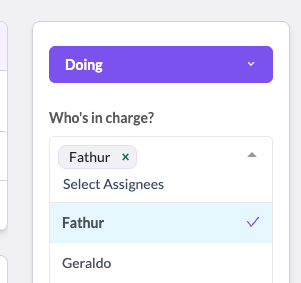 Assignee dropdown for quick reassignment