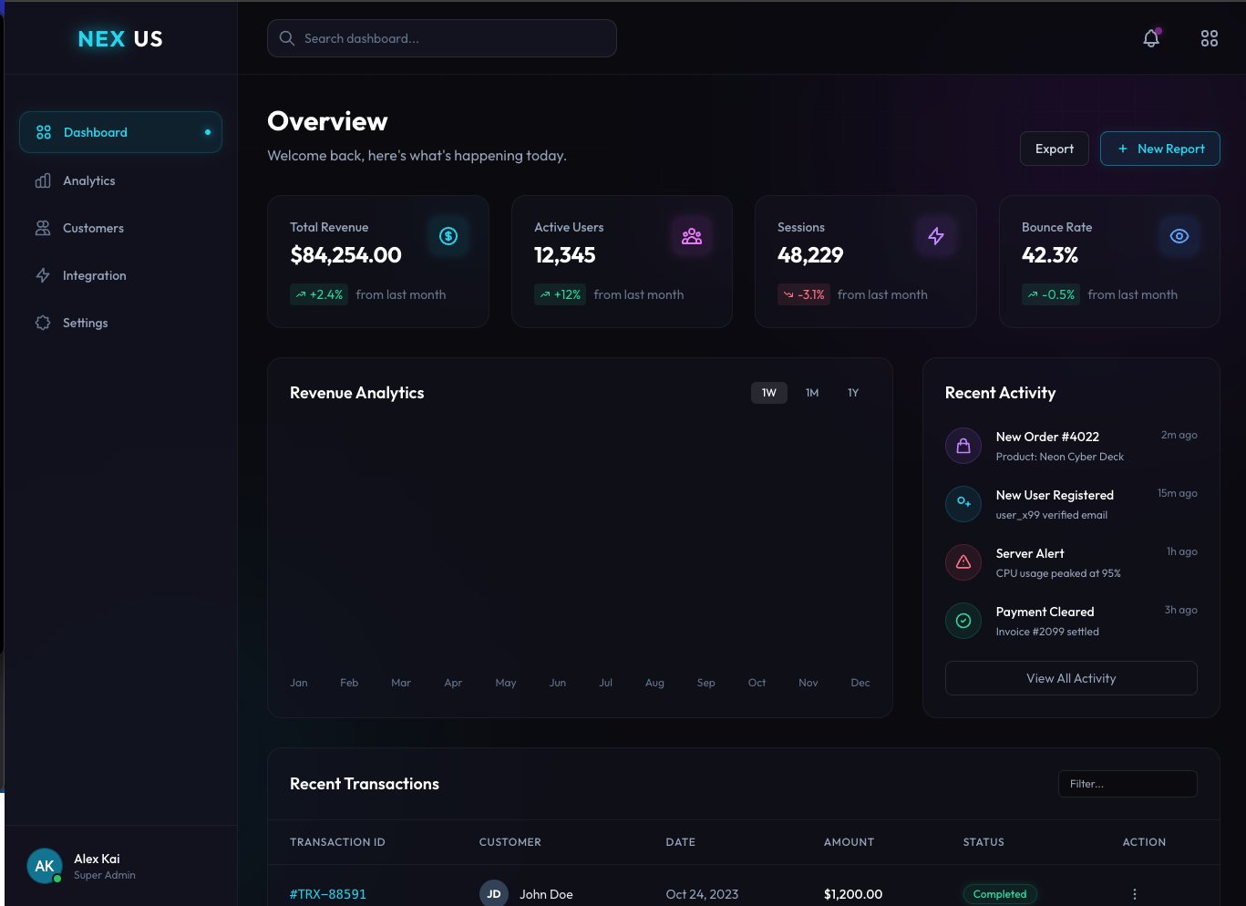 Nexus Admin Dashboard