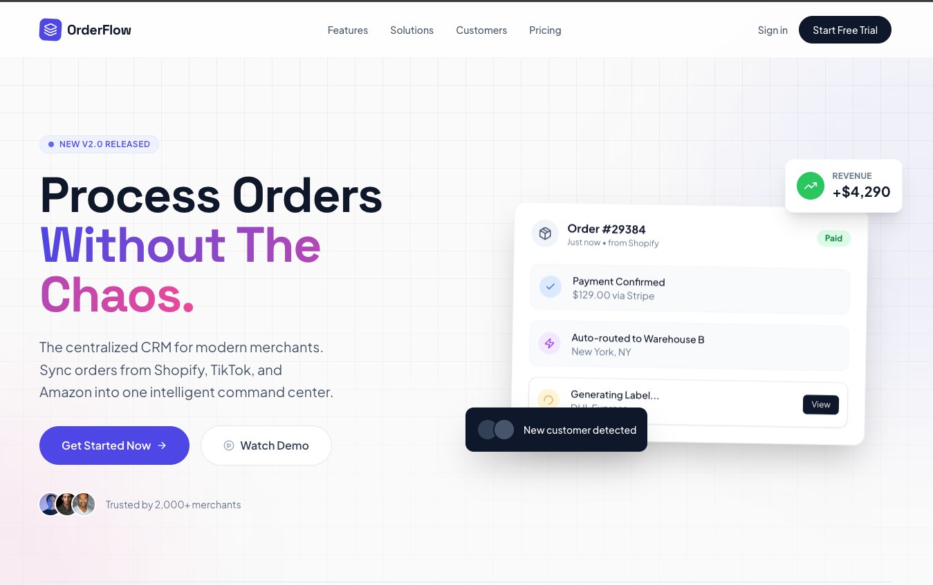 OrderFlow Admin Dashboard
